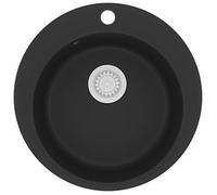 Fregadero De Cocina De Granito Con Un Seno Redondo Negro Vidaxl