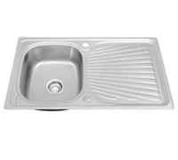 Fregadero de Cocina INFINITON BELCANTO86RC1 - Acero Inoxidable, 1 Cubeta, Escurridor con Rejilla, Instalación Sobre Encimera, Reversible y Antiséptico
