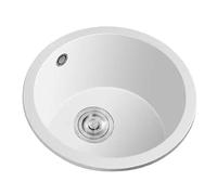 Fregadero de cocina redondo de cuarzo de 42 cm, mini lavabo para apartamentos, ahorro de espacio para cocinas modernas y pequeñas y diseño Ele