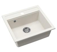 Fregadero de cocina SAT, modelo lavabo, de 56,5 x 51 cm, fabricado en granito, color blanco