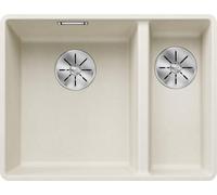 Fregadero de cocina Silgranit, color blanco suave, modelo plano, 60 cm, para mueble inferior, instalación en la parte izquierda, con 1 orificio