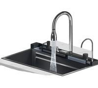 Fregadero de cocina tipo cascada, acero inoxidable 304, diseño de doble cuba, 75x45 (color nano)