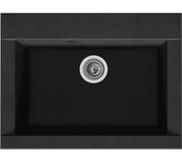 Fregadero de encimera para cocina, 1 cuba, marca Hexo, 66 x 50 cm, color , material: resina, sin escurridor, reversible
