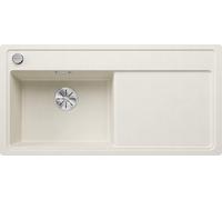 Fregadero de granito Zenar XL 6 S-F, color blanco suave, 60 cm, para instalación en la parte izquierda