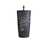 Fregadero de pedestal Lavabo de pedestal cerámica negra con grifo y desagüe integrado for baño, balcón jardín