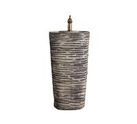 Fregadero de pedestal Lavabo de pedestal cerámica una pieza con grifo y desagüe for baño, balcón jardín