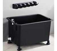 Fregadero de piso premium con estante para fregona, ideal para lavaderos, sótanos y tiendas, fregadero inclinado para una fácil limpieza y drenaje eficiente del agua, uso en exteriores e interiores