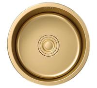 Fregadero de sifón para caravana, mini lavabo redondo de acero inoxidable para cocina, barra de bar, ahorro de espacio, piscina de lavado (36 x 36 x 20 cm)