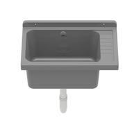 Fregadero de vertido, lavabo, lavadero, exterior, jardín, garaje, sótano, lavandería, taller (gris)