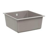 Fregadero empotrable, 430 x 460 mm, granito gris, moderno fregadero de cocina con forma rectangular, superficie resistente a arañazos y manchas, resistente al calor y fácil de limpiar, lavabo ideal