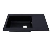 Fregadero encastrable Denver (86 x 50 cm, Negro, Número de cubetas: 1 ud.)