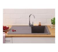 Fregadero encastrable Cleveland (86 x 50 cm, Gris)