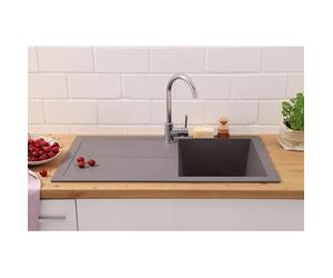Fregadero encastrable Cleveland (86 x 50 cm, Gris)