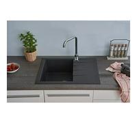 Fregadero encastrable Houston (62 x 50 cm, Negro, Número de cubetas: 1 ud.)