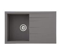 Fregadero encastrable Houston (80 x 50 cm, Gris, Número de cubetas: 1 ud.)