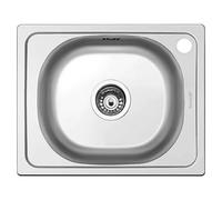 Fregadero encastrable LYP401 (L x An: 40 x 50 cm, Orificios para grifo: Derecha, Acero inoxidable)