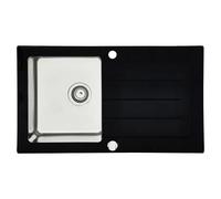 Fregadero encastrable New York (86 x 50 cm, Acero inoxidable, Negro)
