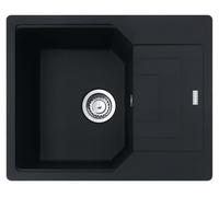 Fregadero FRANKE modelo URBAN UBG 611-62, color mate, con sistema de control rotatorio central. Acero inoxidable / Medidas de corte: 600 x 480 mm, radio R15 / Fregadero de granito