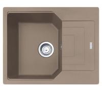 Fregadero FRANKE modelo URBAN UBG 611-62 en color CASHMERE, con sistema de control rotatorio central, de acero inoxidable / Medidas de corte: 600 x 480 mm, radio R15 / Fregadero de granito