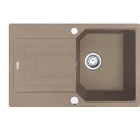 Fregadero FRANKE modelo URBAN UBG 611-78 en color CASHMERE, con sistema de control rotatorio central, de acero inoxidable / Medidas de corte: 760 x 480 mm, radio R15 / Fregadero de granito