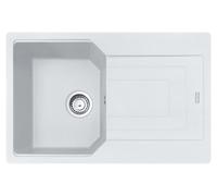 Fregadero FRANKE modelo URBAN UBG 611-78 en color GLACIER, con sistema de control rotatorio, fabricado en acero inoxidable / Medidas de corte: 760 x 480 mm, radio R15 / Fregadero de granito