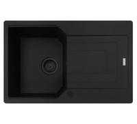 Fregadero FRANKE modelo URBAN UBG 611-78 en color mate, de la colección BLACK, con sistema de control rotatorio central. Acero inoxidable / Medidas de corte: 760 x 480 mm, radio R15 / Fregadero de gra