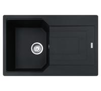 Fregadero FRANKE modelo URBAN UBG 611-78 en color ONYX, con sistema de control rotatorio, de acero inoxidable / Medidas de corte: 760 x 480 mm, radio R15 / Fregadero de granito