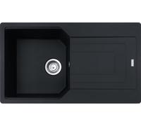 Fregadero FRANKE modelo URBAN UBG 611-86, color mate, con sistema de control excéntrico, grifo de acero inoxidable / Medidas de corte: 840 x 480 mm, radio R15 / Fregadero de granito