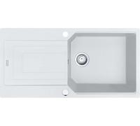 Fregadero Franke URBAN UBG 611-100 en color GLACIER, con sistema de control excéntrico, grifo de acero inoxidable / Medidas de corte: 980 x 480 mm / Fregadero de granito