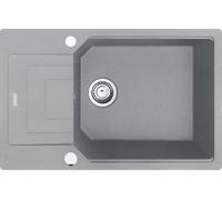 Fregadero Franke URBAN UBG 611-78 XL en color gris piedra, con sistema de control excéntrico, grifo de acero inoxidable / Medidas de corte: 760 x 480 mm / Fregadero de granito