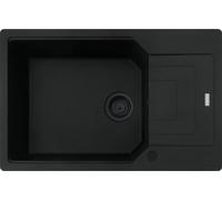 Fregadero Franke URBAN UBG 611-78 XL en mate, de la colección BLACK, con sistema de control excéntrico, grifo de acero inoxidable / Medidas de corte: 760 x 480 mm / Fregadero de granito