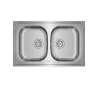 Fregadero Fregadero Acero inoxidable Rectangular 2 Senos Teka 80 T XP 2C Ø | UNIVERSE, Inox, 50cm, x 17cm, ( 17cm ) Silver Medium