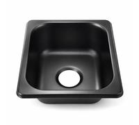 Fregadero galvanizado negro de acero inoxidable 304, 175 x 160 x 70 mm, perfecto para barco, caravana, yate, camping, cocina residencial y diseño elegante