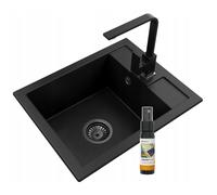 Fregadero Granito Granitan Best con Sifon y Grifo 60x45 cm Black