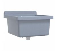 Fregadero lavabo de pared resina gris 40x40x24 cm