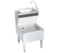 vidaXL Fregadero lavamanos comercial de pie con grifo acero inoxidable