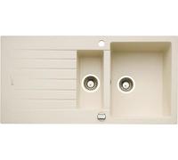 Fregadero NABER ANGOLA 150 en color magnolia, con grifo giratorio cromado / Un solo lavabo / Ancho del mueble: 60 cm