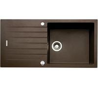Fregadero NABER ANGOLA de 100 litros en color espresso, con grifo giratorio cromado / Fregadero con superficie plana / Un solo lavabo / Ancho del mueble: 60 cm