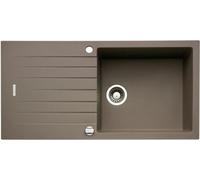 Fregadero NABER ANGOLA de 100 litros, fabricado en hormigón, con grifo giratorio cromado / Fregadero de encimera / Un solo lavabo / Ancho del mueble: 60 cm