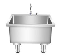 Fregadero para Fregona Independiente con Grifo, Fregadero para Fregona De Acero Inoxidable 304 con Botón De Drenaje Y Ranura de 30 cm de Profundidad para Restaurantes