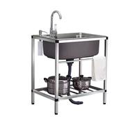 Fregadero portátil para exteriores con grifo, estación de lavado de manos para jardín, patio trasero, camping, fácil instalación para actividades al aire libre, eventos y picnics