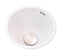 Fregadero Redondo Blanco Fregadero De Barra Fregadero De Acero Inoxidable 304 Fregadero Bajo Encimera Fregadero De Cocina Redondo Adecuado para Despensa, Balcón, Bar (S : 32x32x21cm)