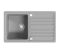 Fregadero Reversible Gris De Granito De Una Cubeta Con Escurridor Vidaxl