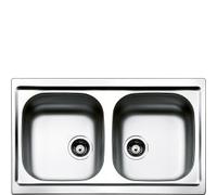 Fregadero Smeg LYP792 sobre encimera Acero Inoxidable 2 cubetas - Fregaderos