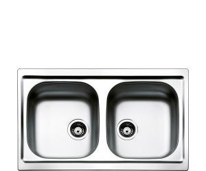 Fregadero Smeg LYP792 sobre encimera Acero Inoxidable 2 cubetas - Fregaderos