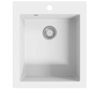 vidaXL Fregadero de cocina sobrepuesto Lavabo para platos Granito blanco