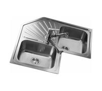 Fregadero Teka Angular 2C SF - Acero inoxidable, 2 cubetas, encastrable