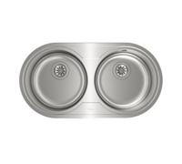 Fregadero Teka DR-80 2C Inox 2 cubetas redondas Mueble 80 - Fregaderos