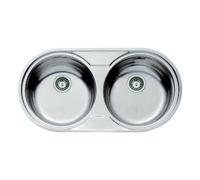 Fregadero Teka DR-80 2C Inox 2 cubetas redondas Mueble 80 - Fregaderos