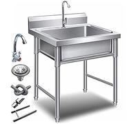 Fregadero Utili de acero 304 con encimera - Freending de cocina, lavandería y lavabo de gas, fácil de limpiar, fregadero multiusos de grado comercial